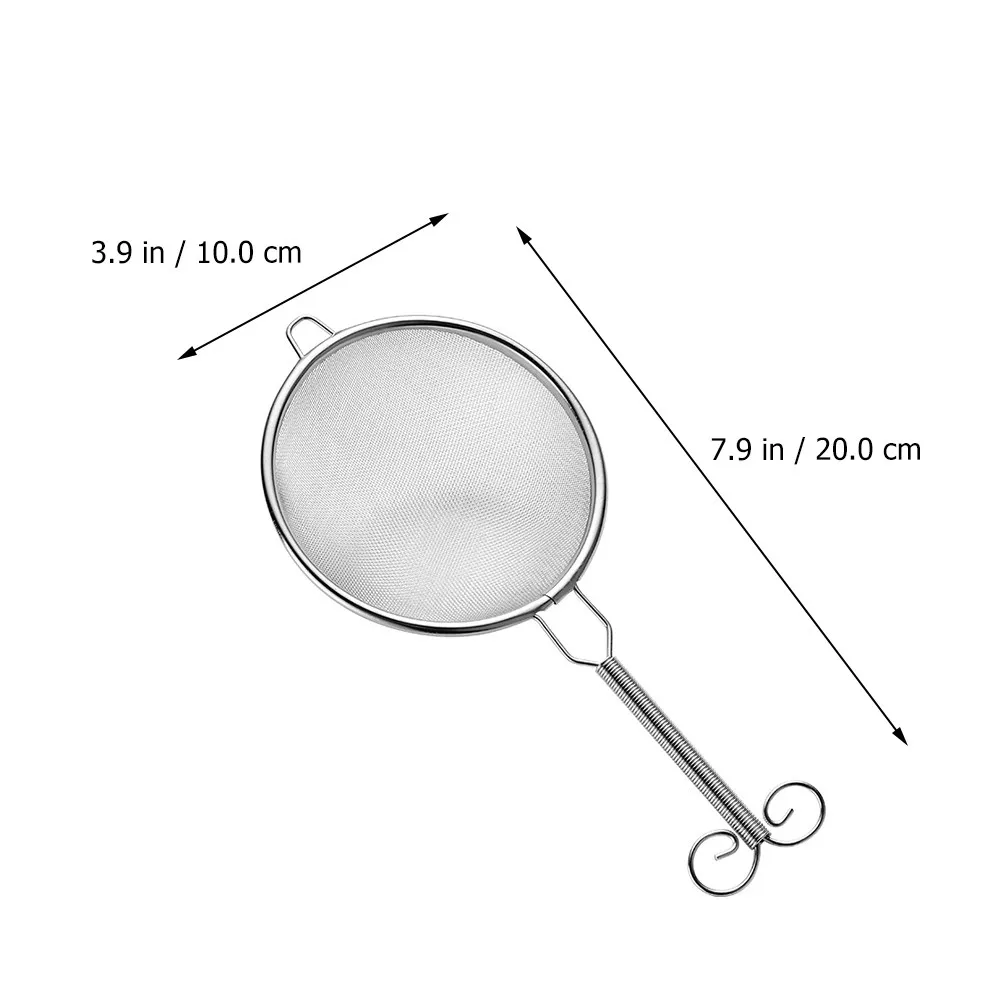 4Pcs Premium Stainless Steel Tea Colander Heavy Duty Mesh Strainer with Reinforced Handle Round Frame Rounded Edges for Tea