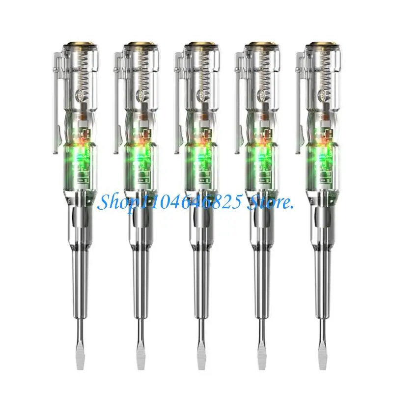 Plastic Housing Pen with LED Light and Screwdriver Tip for Daily Outlet Review and Household Wiring Review Repair Use