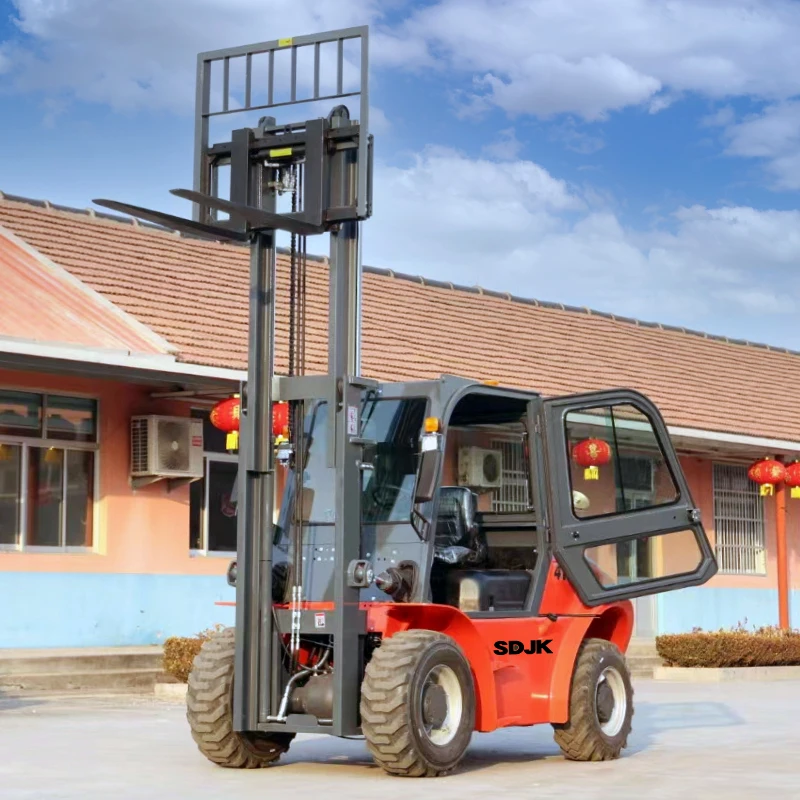 Chinese SDJK Brand Hot Sale 4WD All Terrain Forklift 4x4 off-Road forklift 3.5 ton 3ton customize Rough Terrain Diesel Forklift