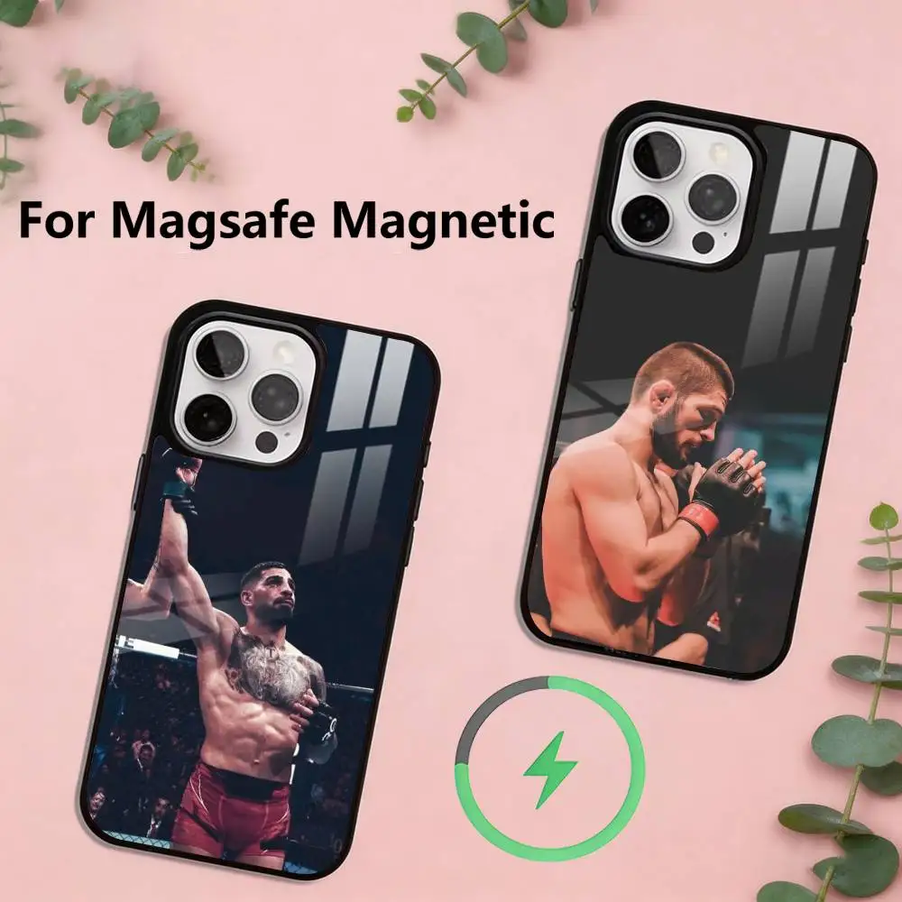 

Boxing I-Ilia T-Topuria Phone Case For iPhone17,16,15,14,13,12,11 Plus,Pro Magnetic with Magsafe Wireless Charging