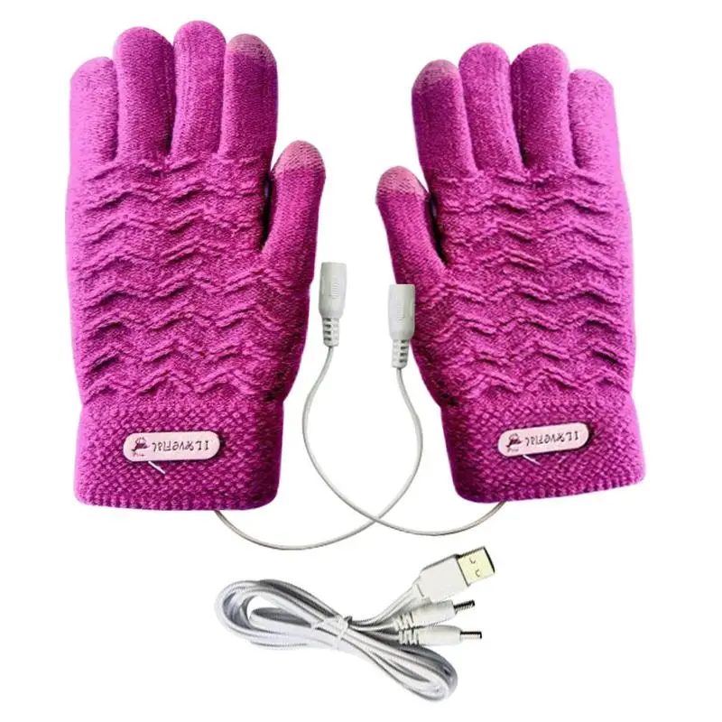 USB Warm Hand Heating Gloves Windproof USB Electric Heating Gloves Portable Hand Warmer For Outdoor Sports