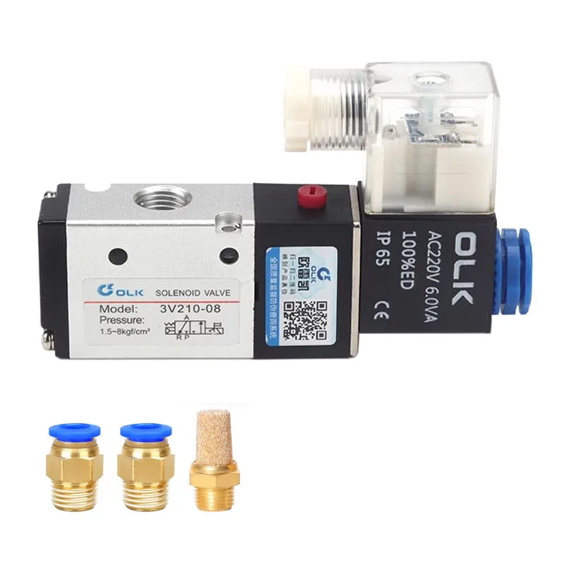 

3V210-08NC 3V210-08-NO Two Position Three Normally Open And Normally Closed Pneumatic Solenoid Valve Air Valve