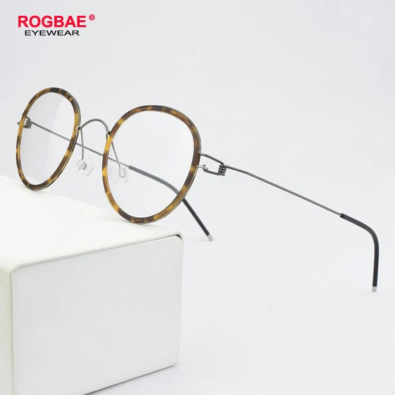 

Round Denmark Design Luxury Brand Glasses Frame Women Pure Titanium Eyewear Men Eyeglasses Business Acetate Spectacles Frames