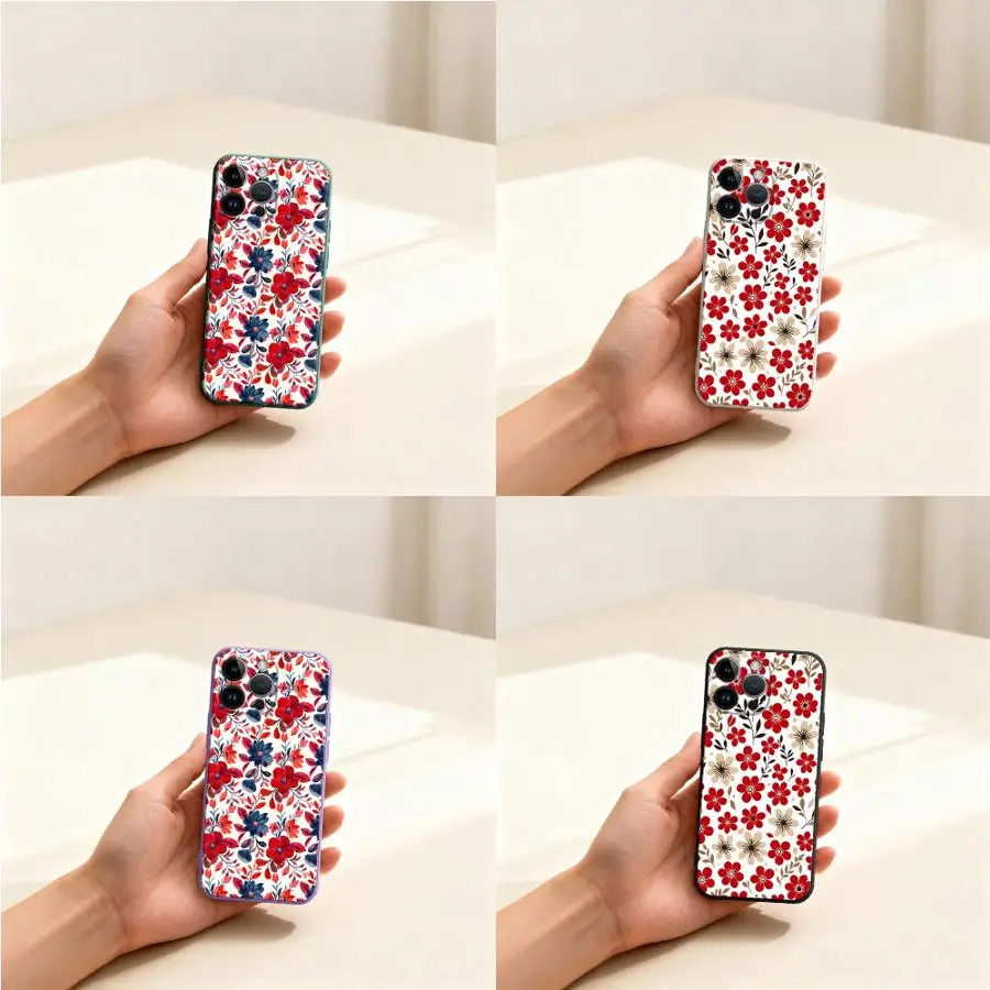 Phone Cover Case for Apple iPhone 17 Pro Max 7 8 16 12 Plus 11 XS XR 15 Air 13 Mini 17e Watercolor Floral