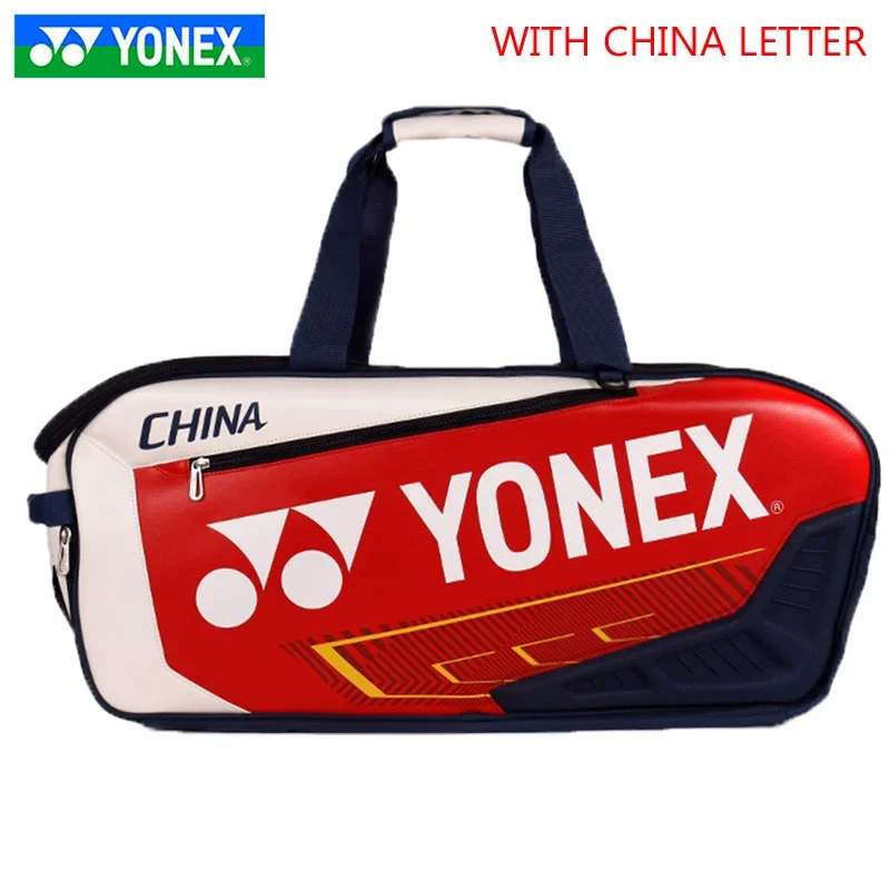 YONEX-Bolsa De Raqueta De tenis De Bádminton, Bolsa Retangular De Cuero Para Raquetas De 5-7 Con Isoliento Con MOG BA02331WEX