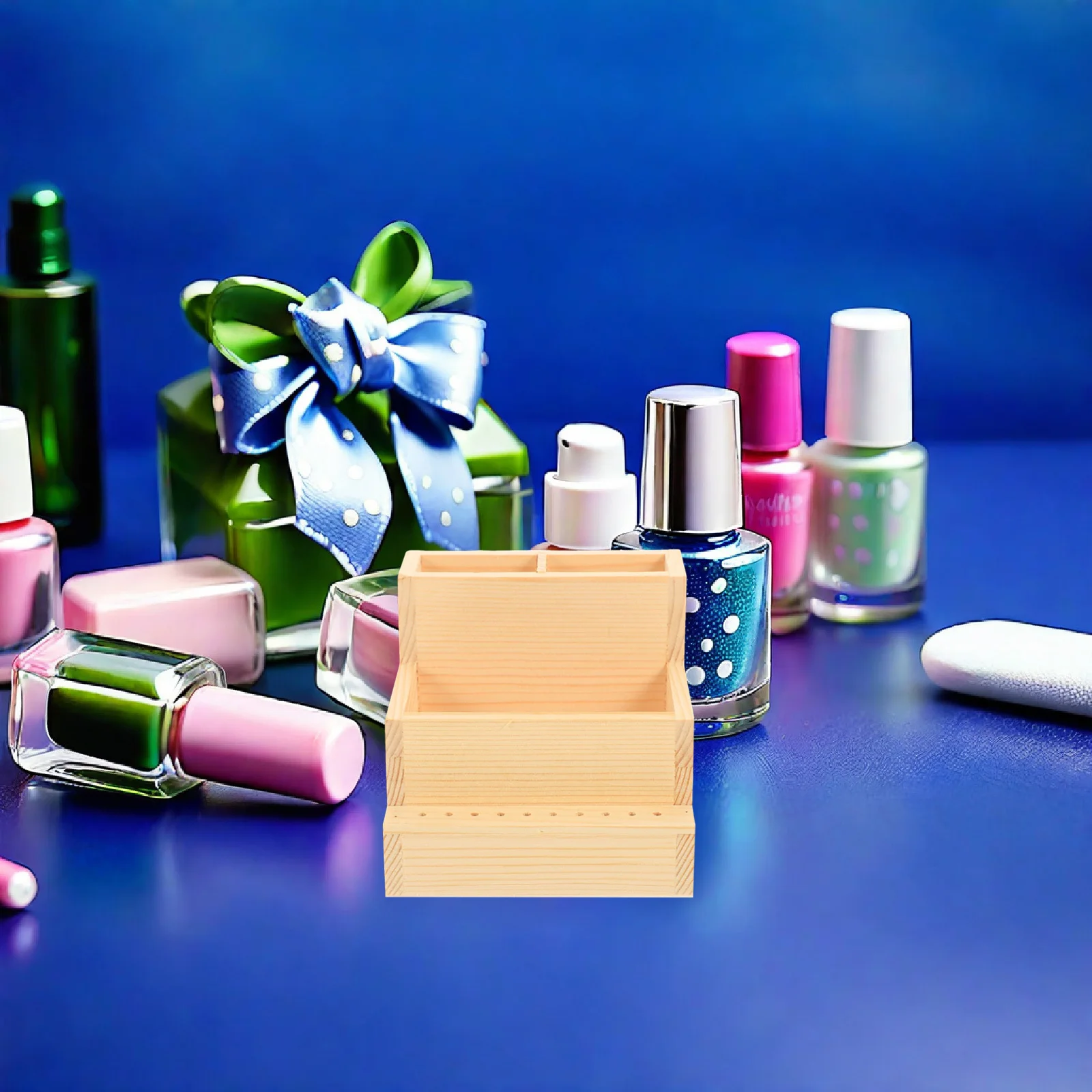 

2 шт., пластинка для хранения инструментов для дизайна ногтей из натурального дерева, компактный органайзер для салонных аксессуаров и инструментов, ящик для хранения принадлежностей для ногтей