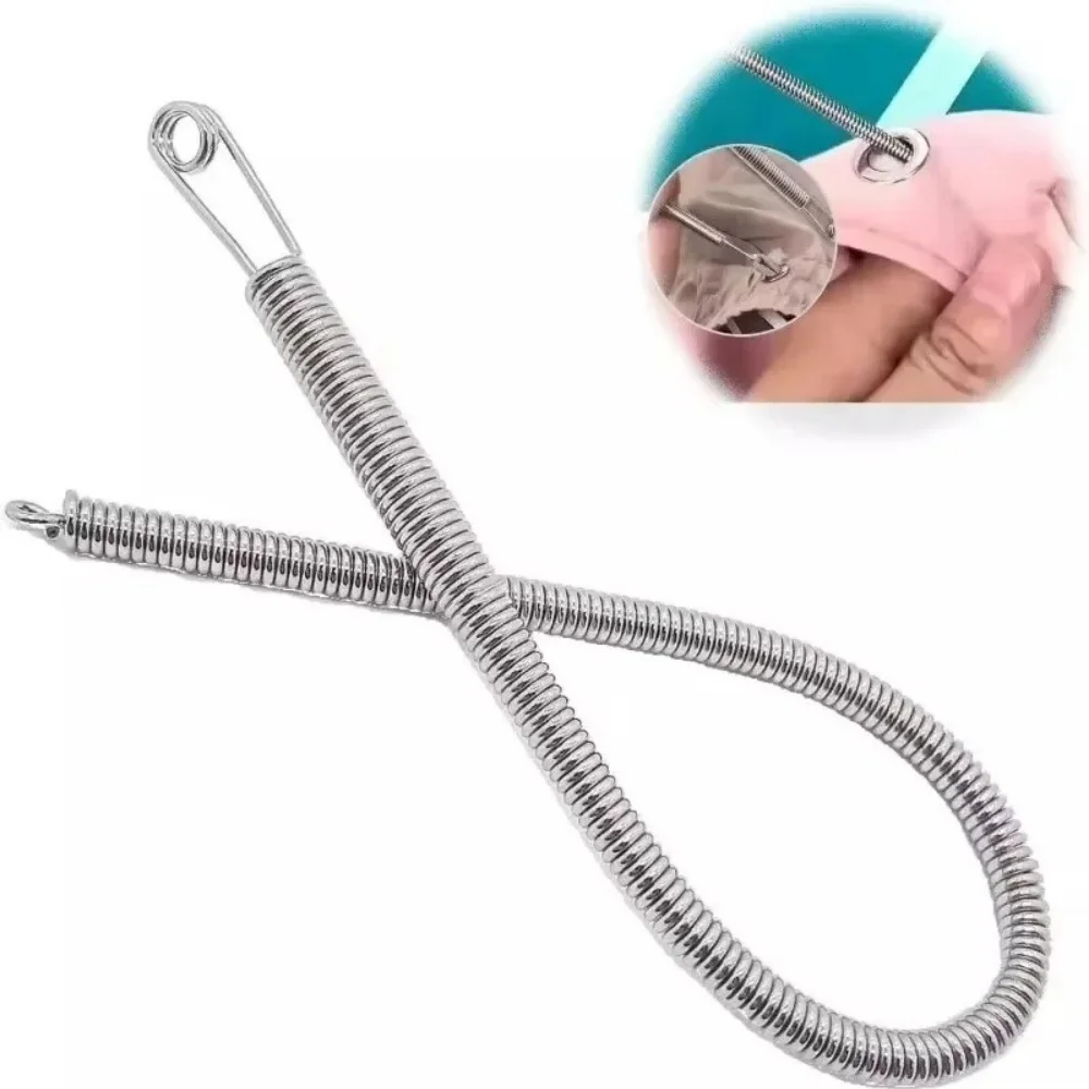 Flexible Drawstring Threading Tool Spring Threader Clip Used For Pants Hoodie Elastic Rope Lace Cord Replacement DIY Sewing Craf