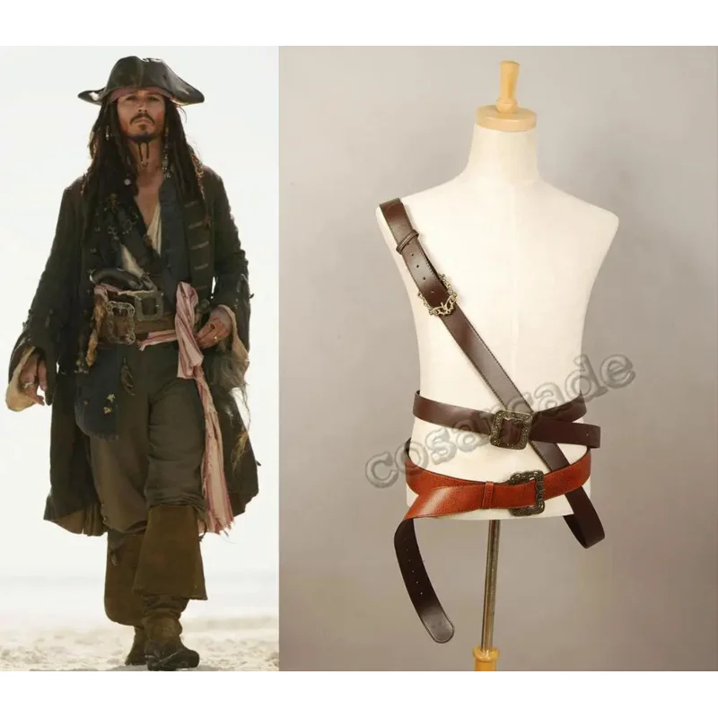 

Fast Delivery Pirates Captain Jack Cosplay Sparrow Baldric Belt Buckle Strap Halloween Carnival Prop