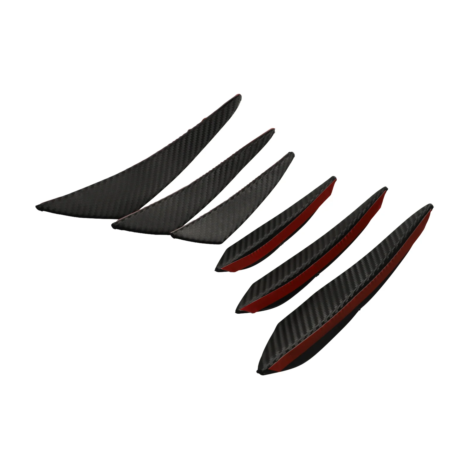 Car Bumper Strip Car Front Bumper Lip Splitter Fins 6pcs/set Body Spoiler Canards Carbon Fibe Auto Accessories