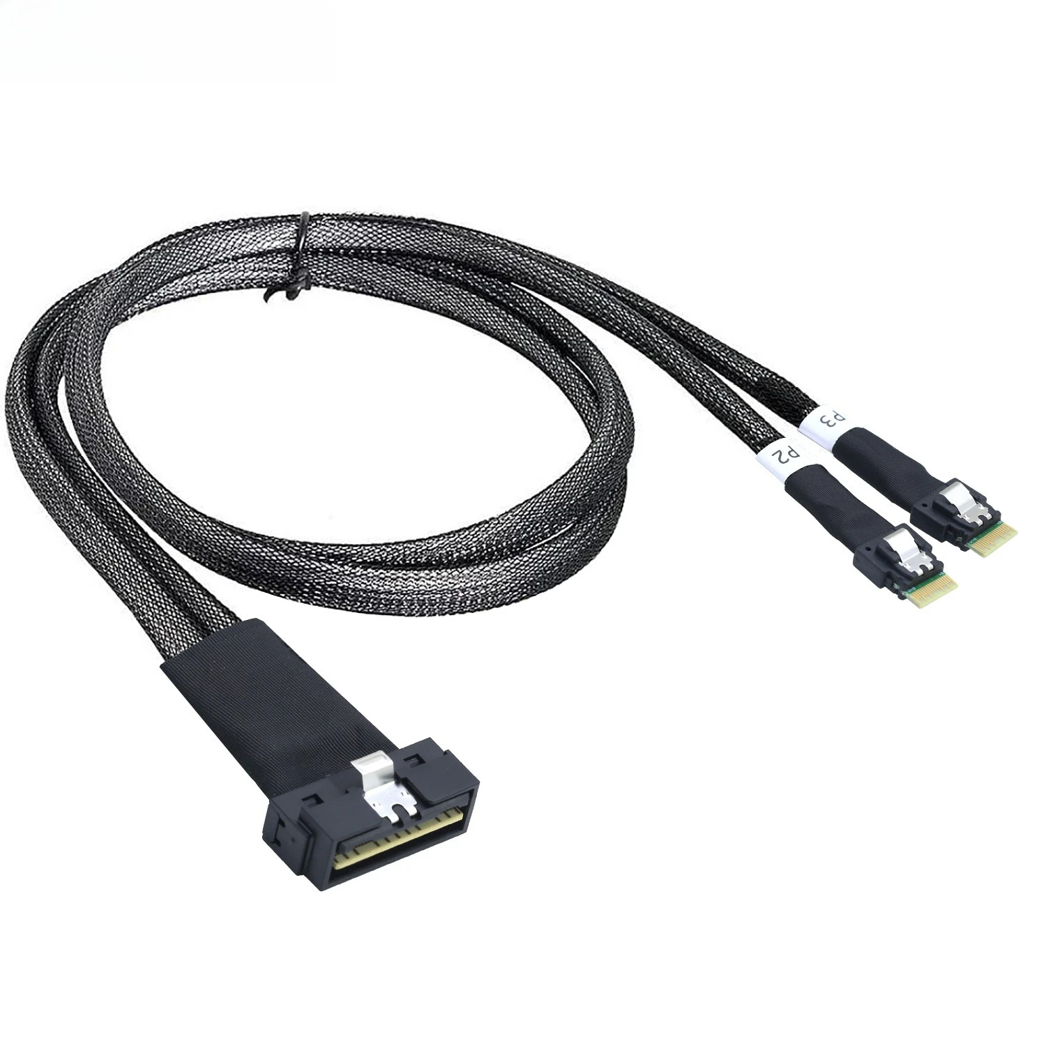 PCI-E Slim SAS LP منخفض المستوى SFF-8654 8I إلى 2 *SFF-8654 4I طول يسخر اختياري 0.5M 0.8M 1M
