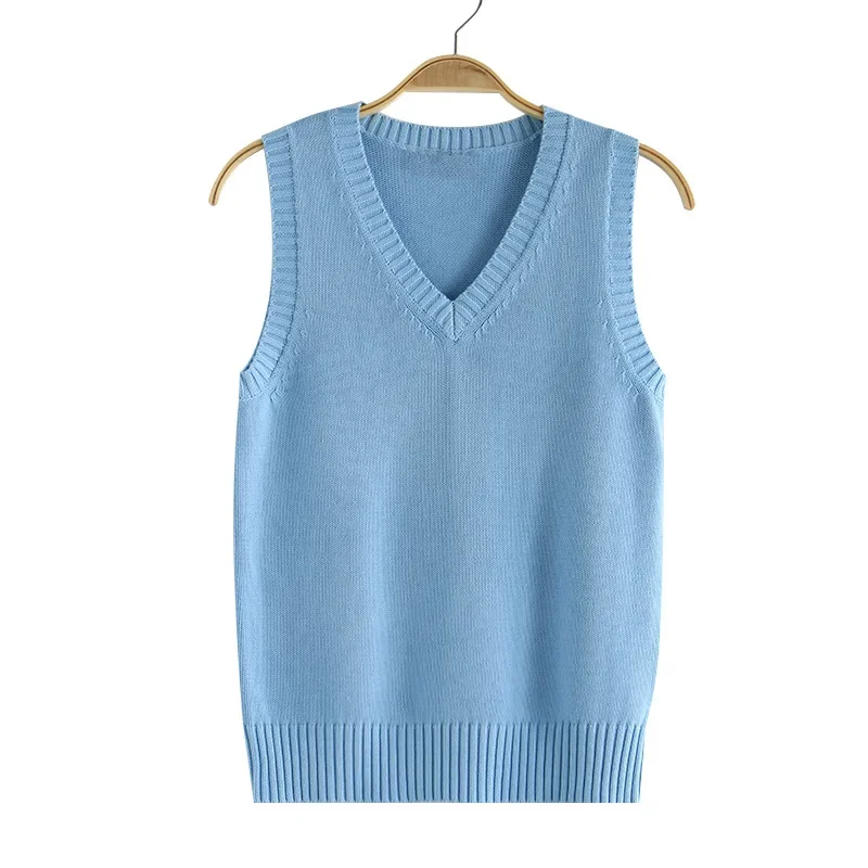Gilet maglione uniforme scolastica secondaria per ragazze adulte Gilet femminile senza maniche Cosplay Anime Cappotto lavorato a maglia