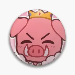 Technoblade The King Pig  Soft Button Pin Fashion Women Lapel Pin Decor Jewelry Collar Cute Lover Hat Clothes Cartoon Badge Gift