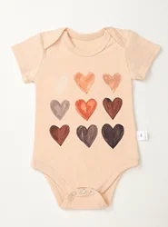 Romper Short Sleeve Toddler Heart Pattern Cute Baby Girl Boy Newborn 0-24M Infant Fashion Jumpsuit New Style Bodysuit Onesie