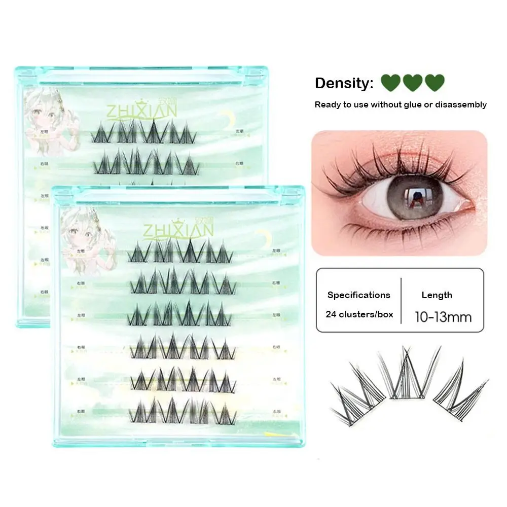 1 시트 새로운 천연 자체 접착 속눈썹 재사용 가능한 접착제 없음 개별 속눈썹 Mutistyles Soft Idol Lash Clusters