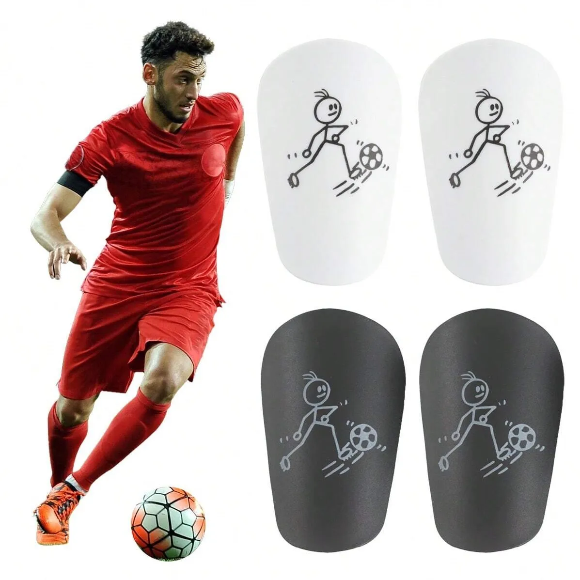 1 Paar Mini-Fußball-Schienbeinschoner - Ultrakleine Schutzausrüstung für Männer & Frauen, Blau-Weißes Rissiges Eis-Design, PET-Material
