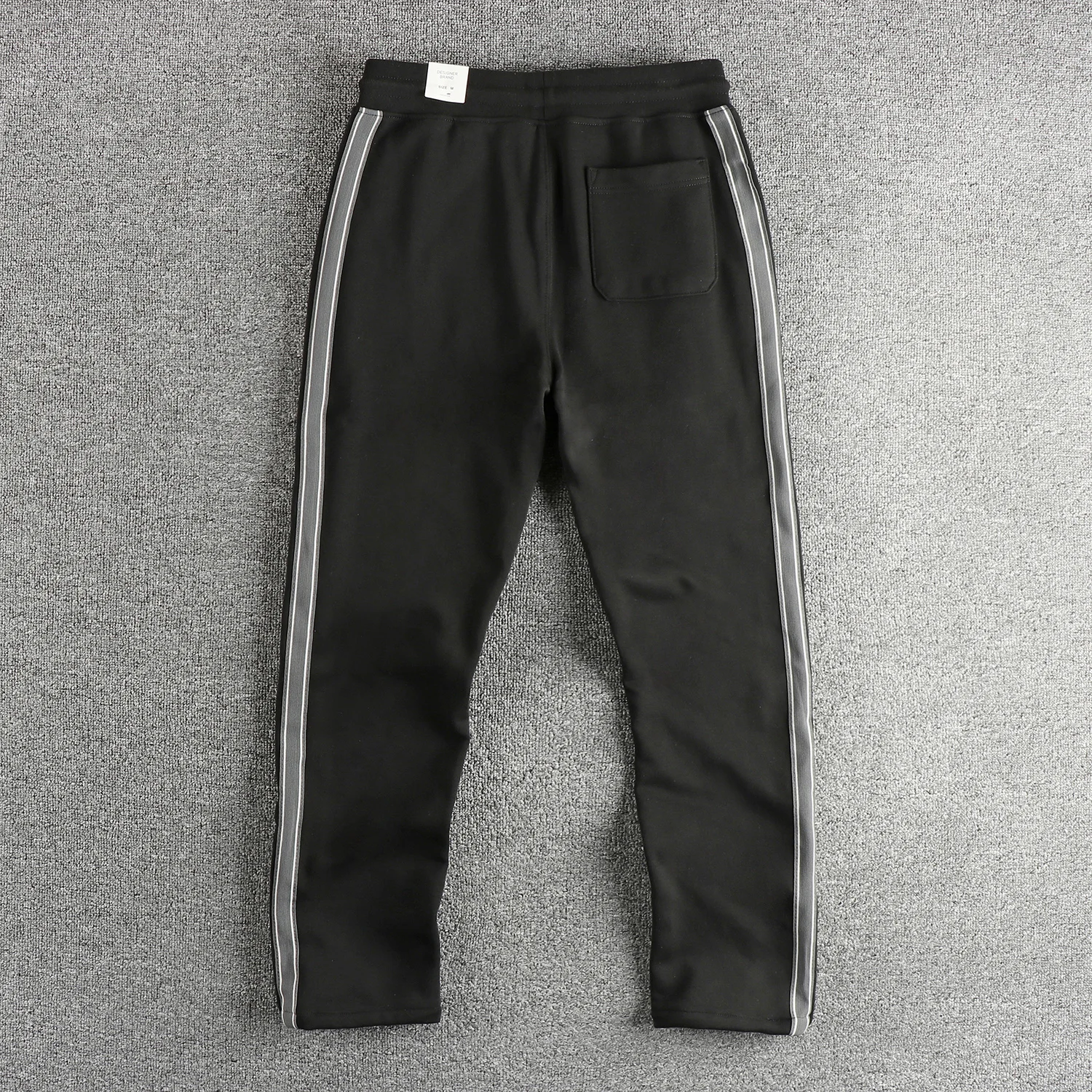 بنطال رياضي كاجوال بشريط بتصميم شق للرجال بنطال رياضي فضفاض بأرجل مستقيمة على الطراز الأمريكي