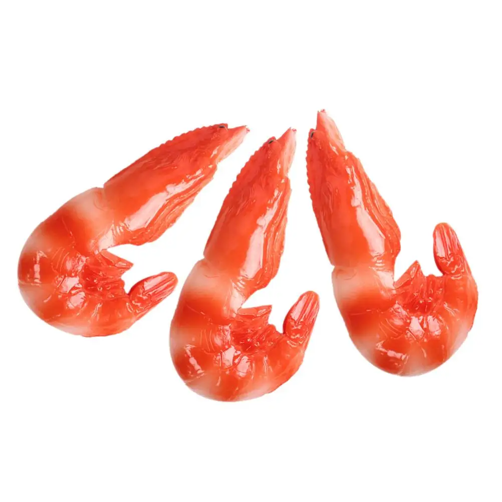 

3 Pcs Simulation Shrimp Model Realistic Marine Animal Toy PVC Craft Educational Plaything Vivid Artificial Shrimp
