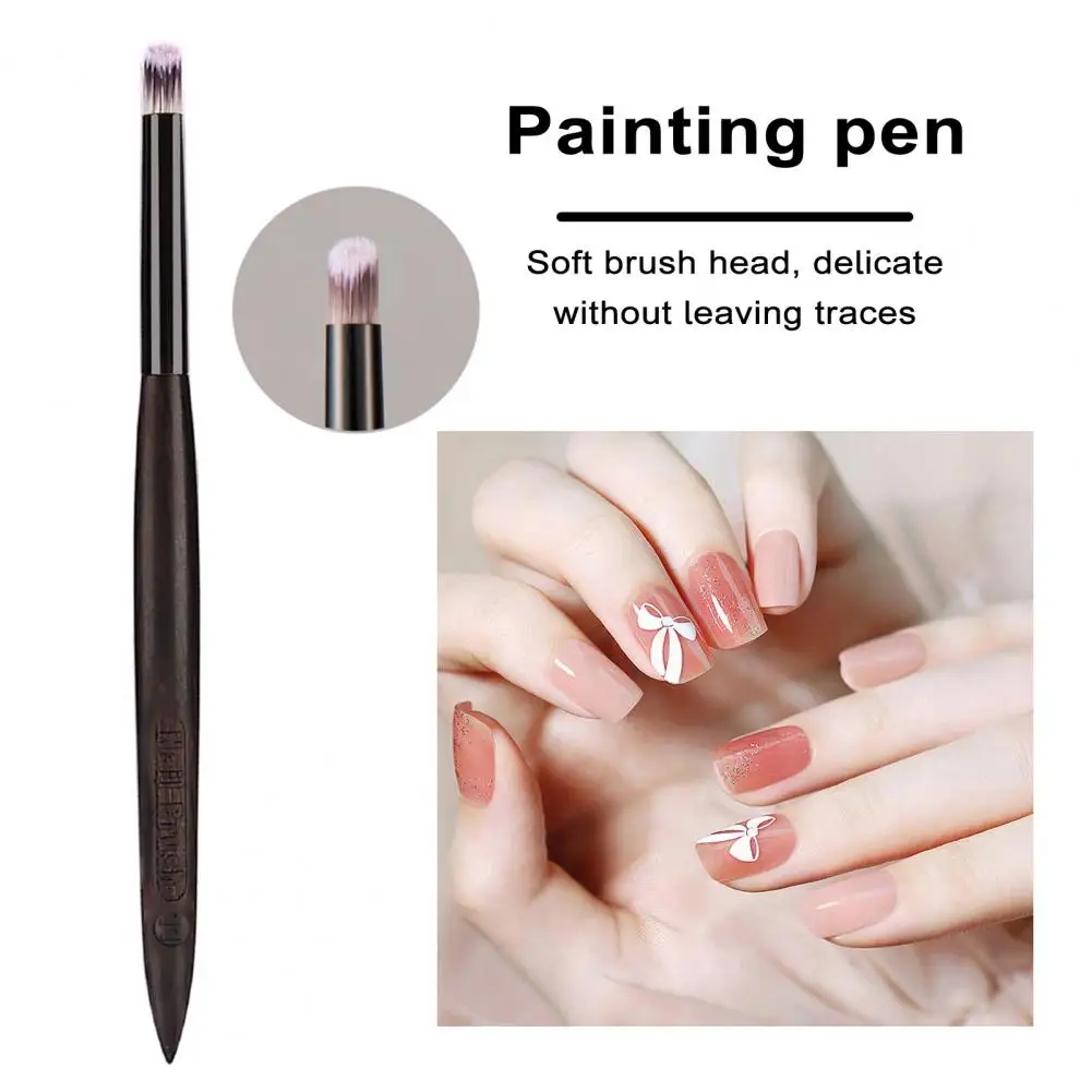 Nail Drawing Pen Soft Bristle Diy Nail Art Pen Wooden Handle Manicure Brush for Non-shedding Nail Painting Drawing Nail Supplies