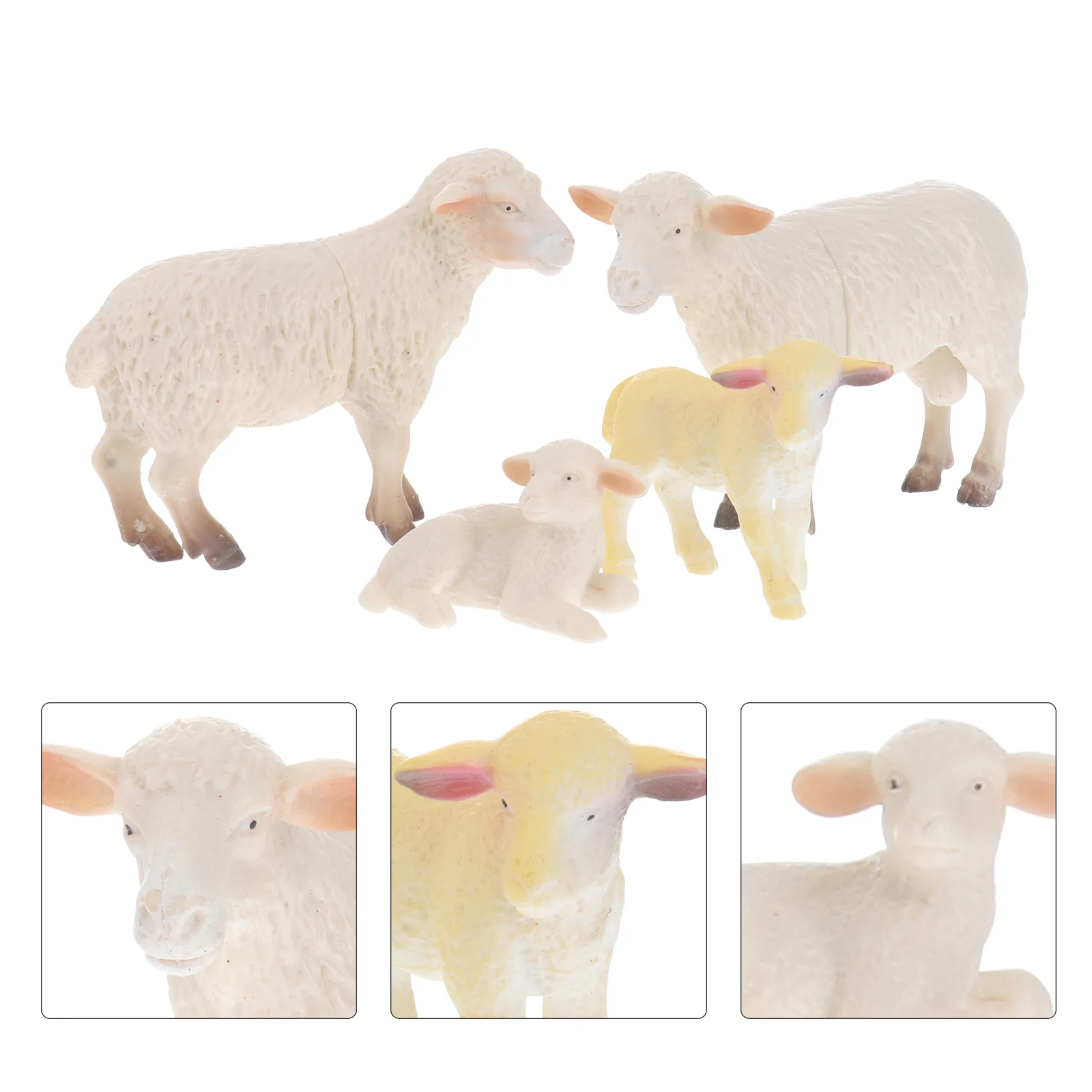 

4 Pcs Sheep Family Animal Model Plaything Animals Chicken Duck Children's Toy Simulation Pvc Cognizance Promotion