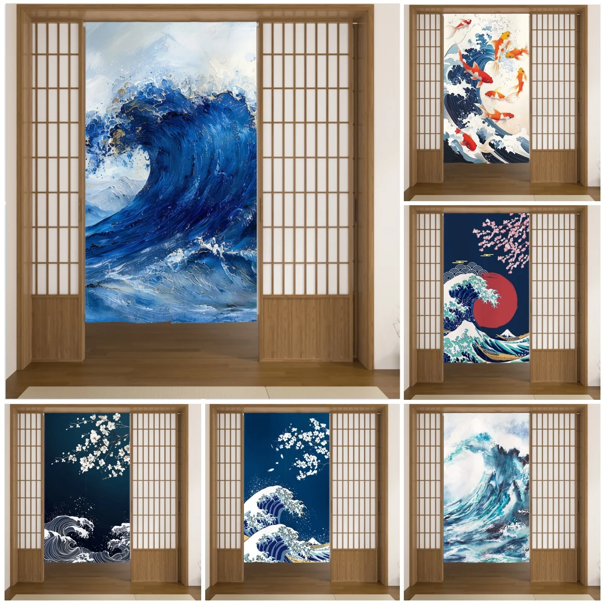 retro-japones-onda-koi-linho-porta-cortinas-izakaya-sala-de-jantar-particao-cozinha-banheiro-entrada-porta-pendurado-meia-cortina