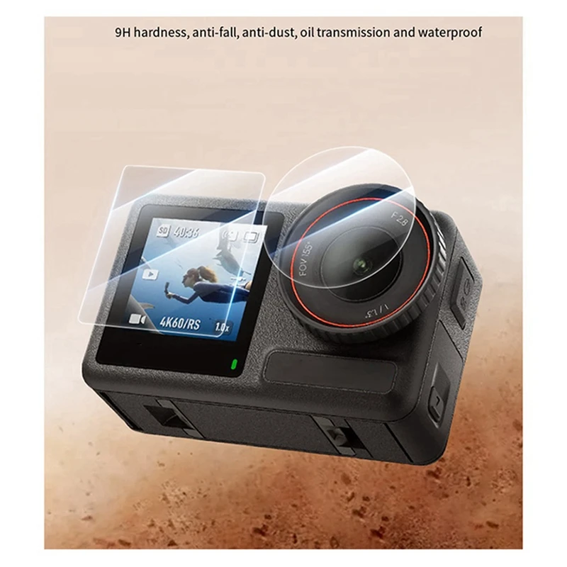 ل DJI Action5pro HD واقي للشاشة السينمائي المقسى ملحقات الغطاء الواقي