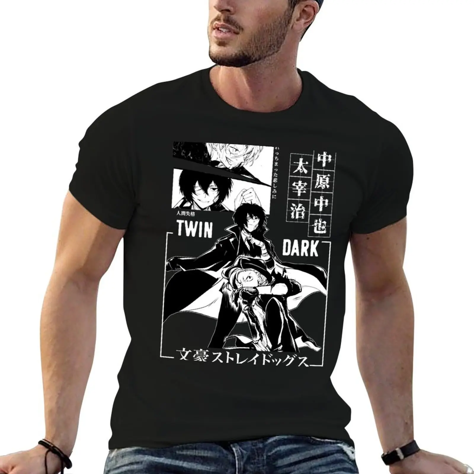

Soukoku Bungou Chiens errants Chuyaa et Dazai T-Shirt t shirts cotton 100% man graphic t shirt T-Shirt