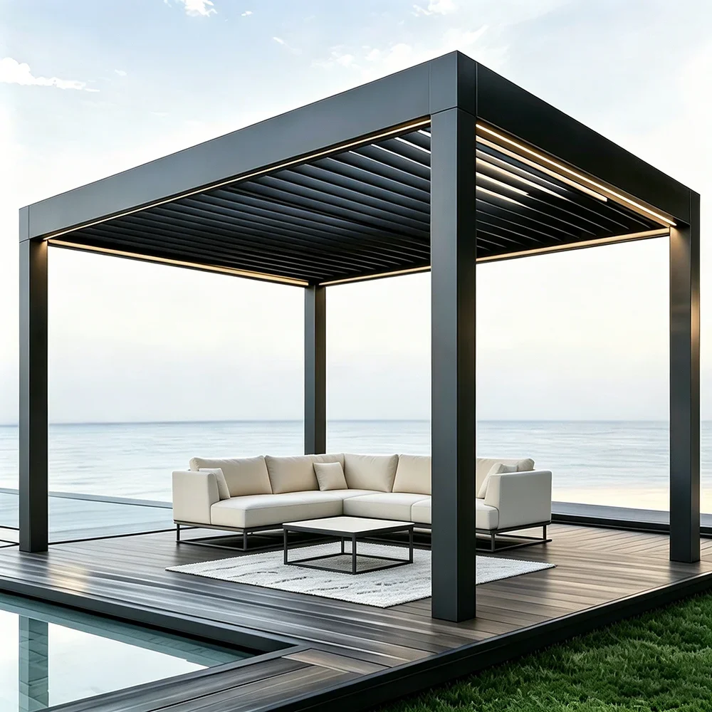 Customized Size Backyard Open Air Pavilion Anodized Modern Aluminum Alloy Pergola Value for Money Large Space Party Gazebo