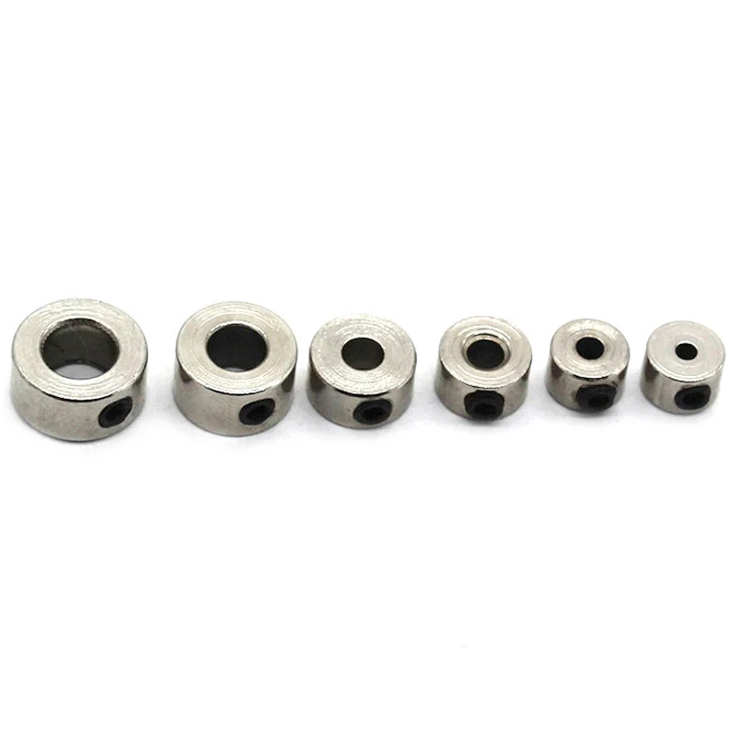 5PCS Metal Shaft Clamping Sleeve 2/3/4/5/6/7/8/10/12mm RC Model Steel Nickel-plating Wheel Lock Collar Shaft Axle Bushing