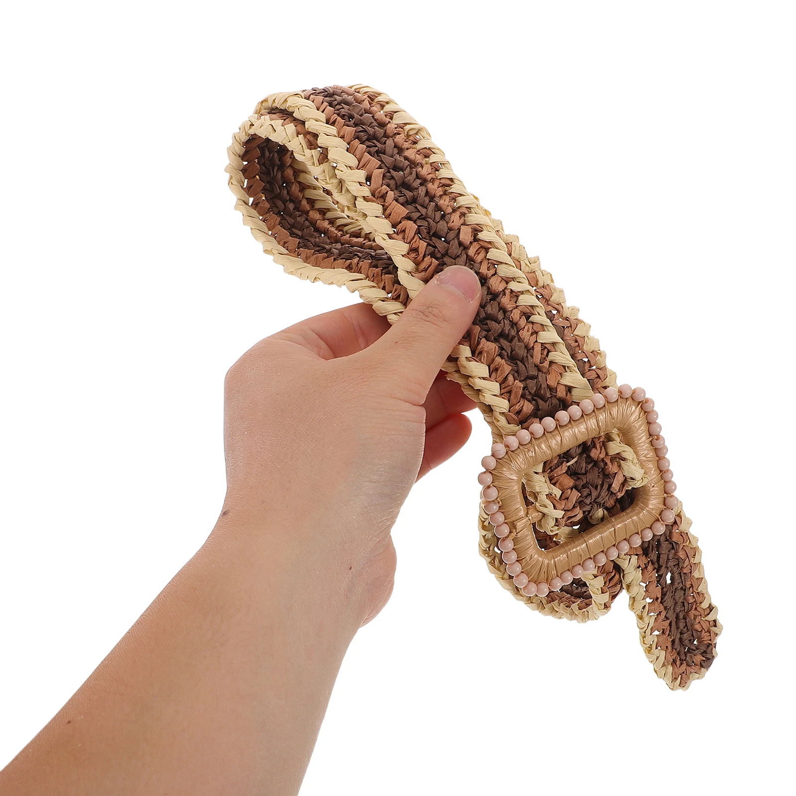 

Boho Style Weave Plastic Casual Vintage Casual Vintage For Women Ladies Ladies Belt Adjustable Woven Belt for Women Summer