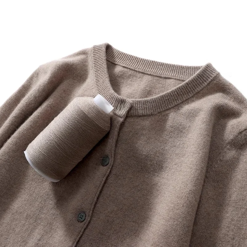 

Off-Season 38 Knitted Open Cardigan Women's Camere ort Loose round Ne Outerwear Large Size Sweater Spring Autumn
