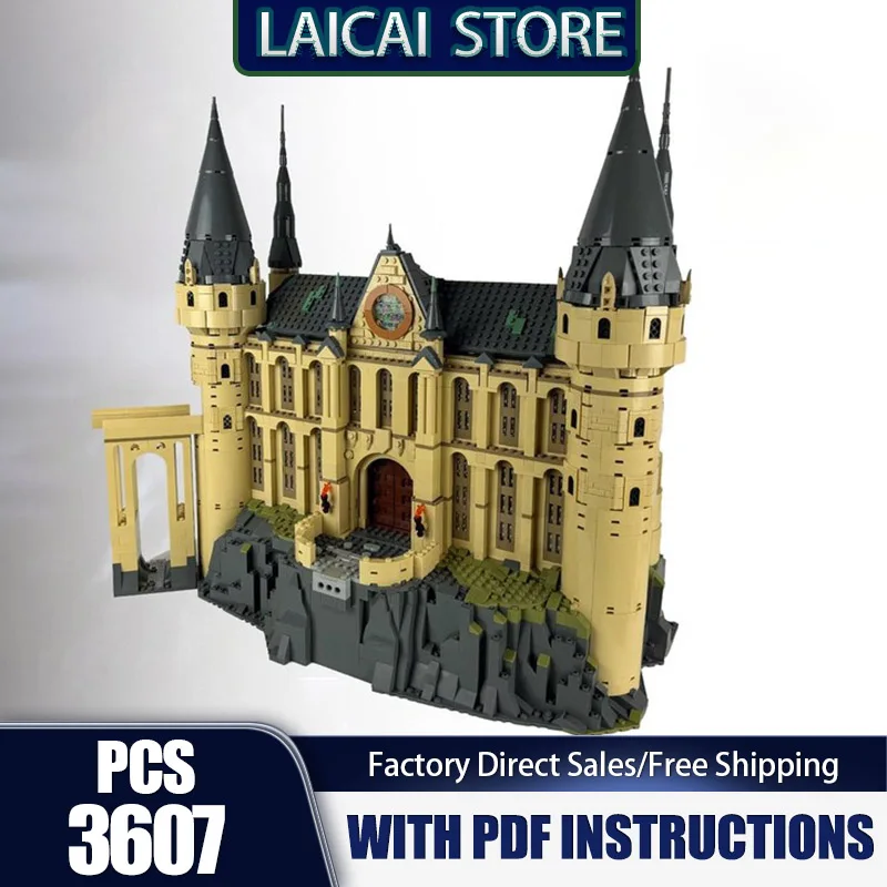 Moc اللبنات المدرسية السحرية وحدات Viaduct مدخل قاعة نموذج التكنولوجيا الطوب لتقوم بها بنفسك تجميع اللعب عطلة البناء