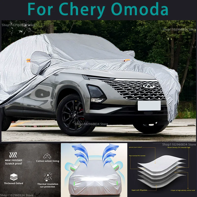 

For CHERY Omoda 210T Waterproof Full Car Covers Outdoor Sun uv protection Dust Rain Snow Protective Auto Protective cover