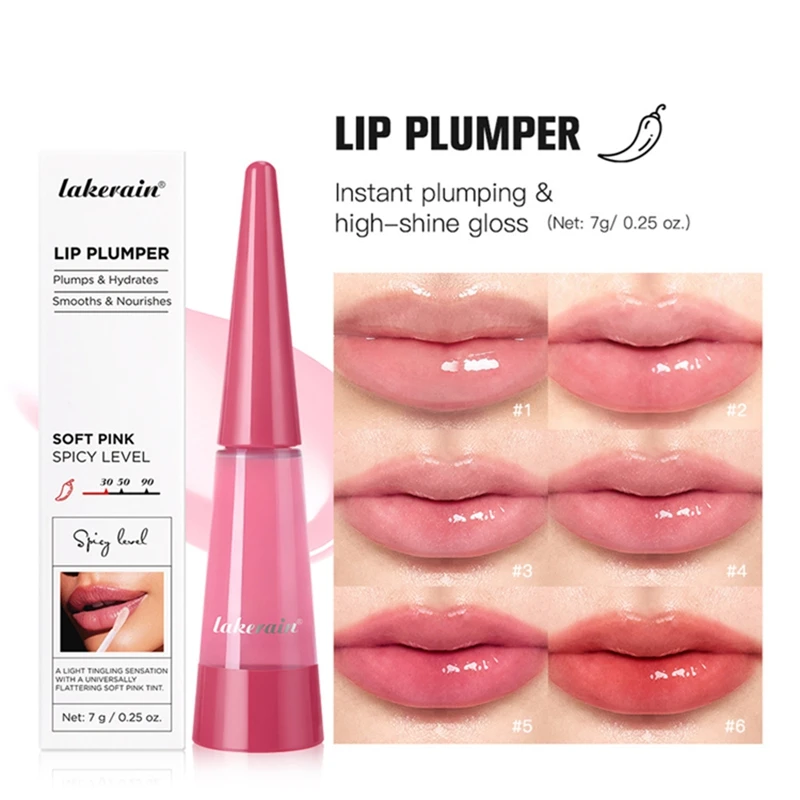 Volumising Lip Plumper Oil Serum Moisturizing Anti-Wrinkle Enhancer Lip Gloss Fuller Lips for Youthful Sexy Look Lip Care Makeup
