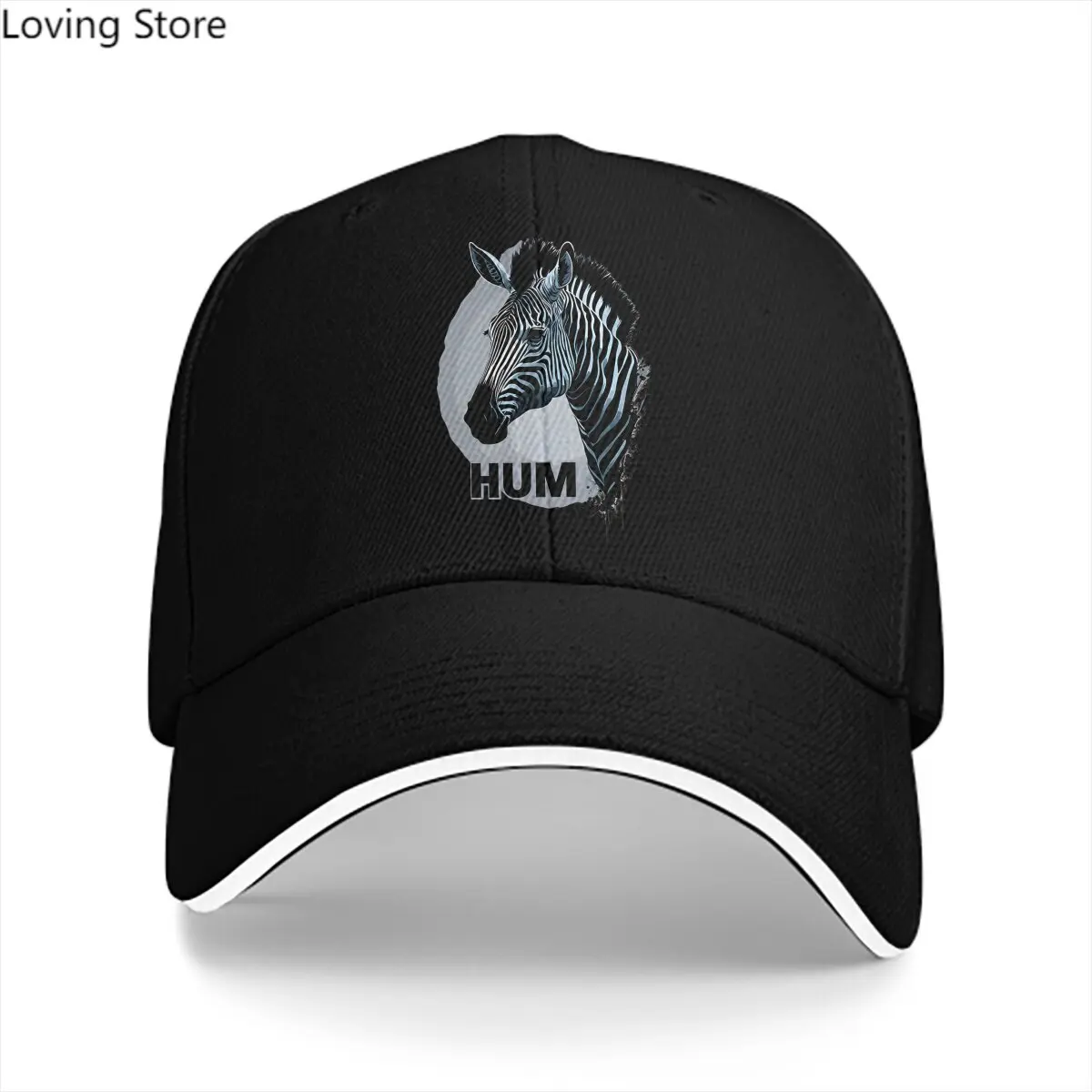 Boné de beisebol com viseira para homens e mulheres, chapéu snapback, zebra, proteção animal