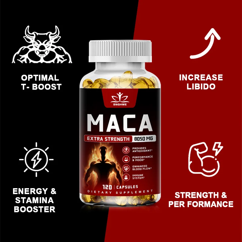 Maca Supplement -Focusing op mannelijke reproductieve gezondheid met Ginseng Ashwagandha Tribulus Terrestris Shilajit ter bevordering van spiermassa, het verbeteren van uithoudingsvermogen en vitaliteit