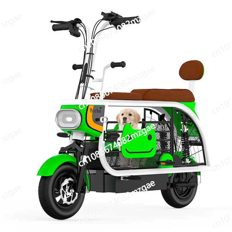 

Small electric car pick up children with baby parent-child battery car walking dog with pet electric car pick up children's tram