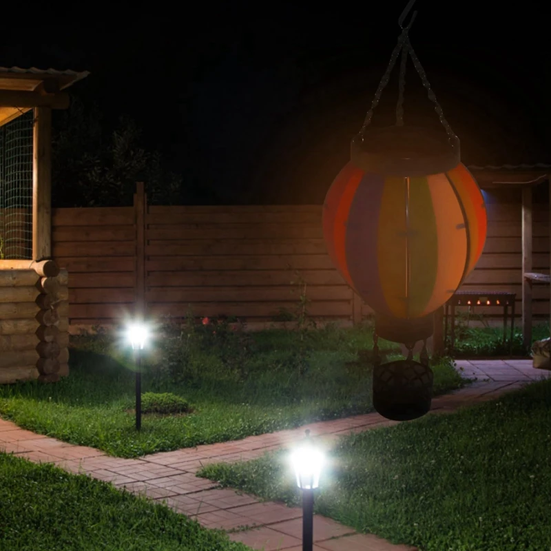 TKOH-Art & Gift Solar Hot Air Balloon Lantern - Hanging Solar-Powered LED Lights, Waterproof Portable Decorative