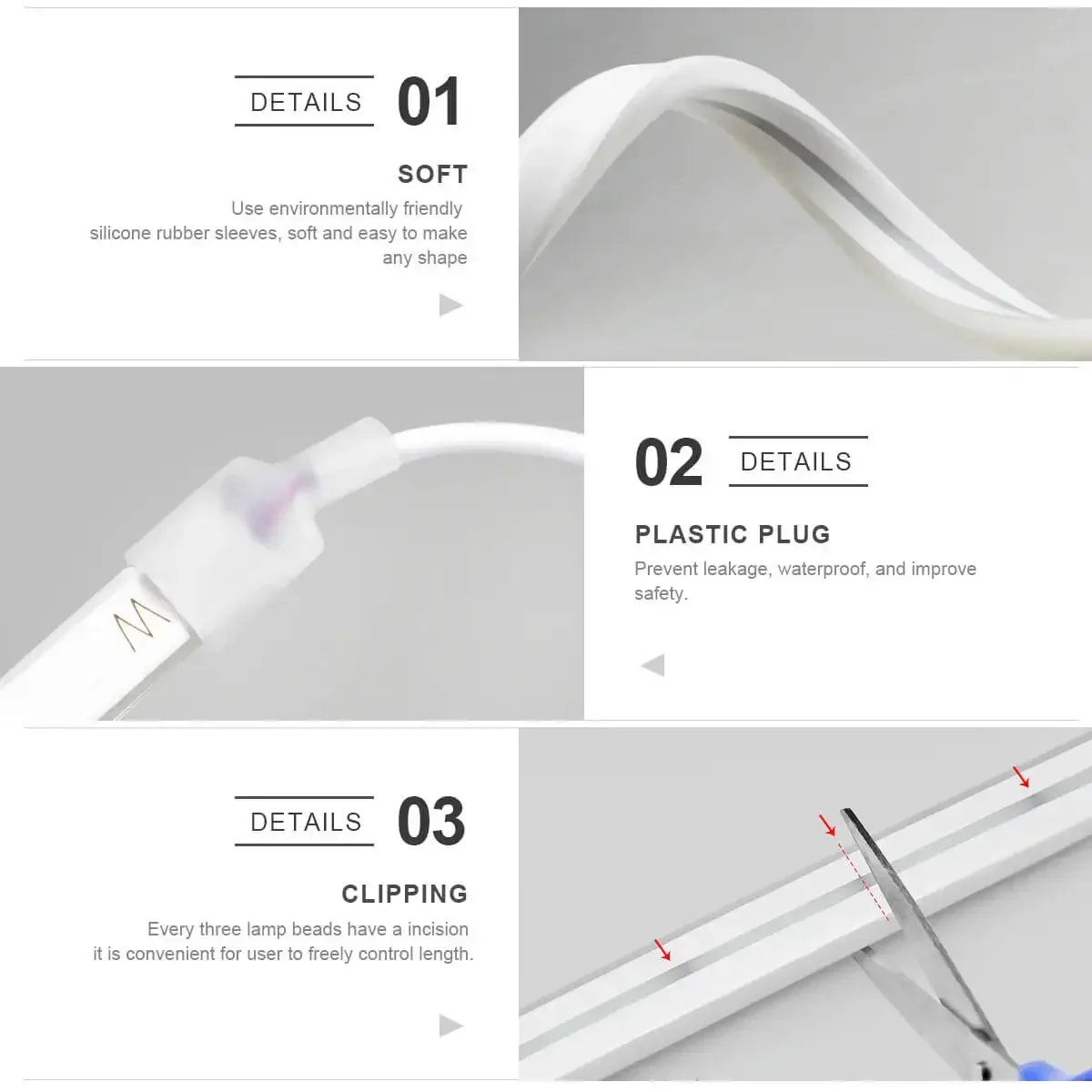 DIY Cuttable Neon Strip Light USB 5V With Dimmable 11-Key RF Remote Controller Flexible IP65 Waterproof For Kitchen Bedroom Wall