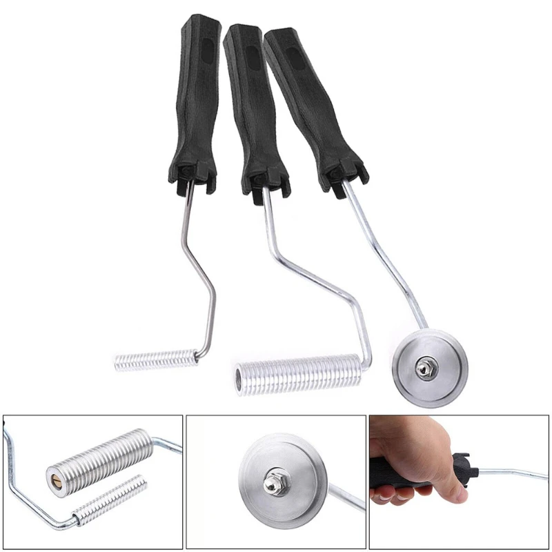 3pcs Fiberglass Roller Tools Kit Aluminum Alloy Fiberglass Bubble Paddle Laminating Paint Rollers Kit for FRP Mould Resin