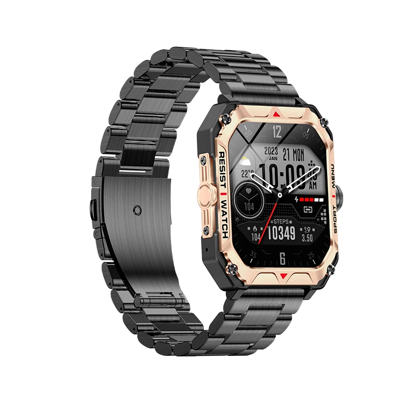 Smart watch men's 2024 dual touch buttons Bluetooth call step counting health sports fashion bracelet H22