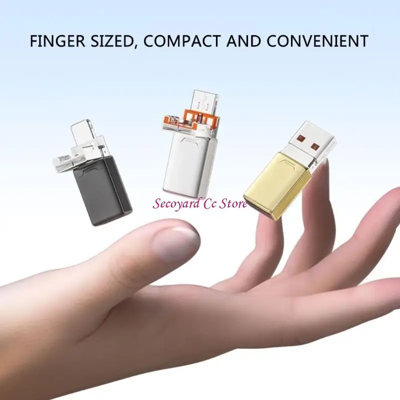 N3UC Fast Speed Type C USB OTG Card Reader for MicroSDs Supports up to 512GB Storage