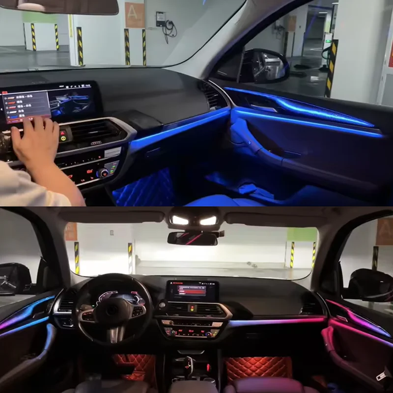 Ambient Light Kit For BMW X3 G01/G02 X4 2018-2024 Interior LED 64 Color Symphony Dynamic Atmosphere Lamp APP Control