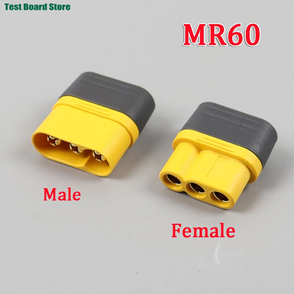 

MR60 Female Male Three-core Connector With Sheath 3.5mm Brass Gold Plated For Lipo ESC RC Model
