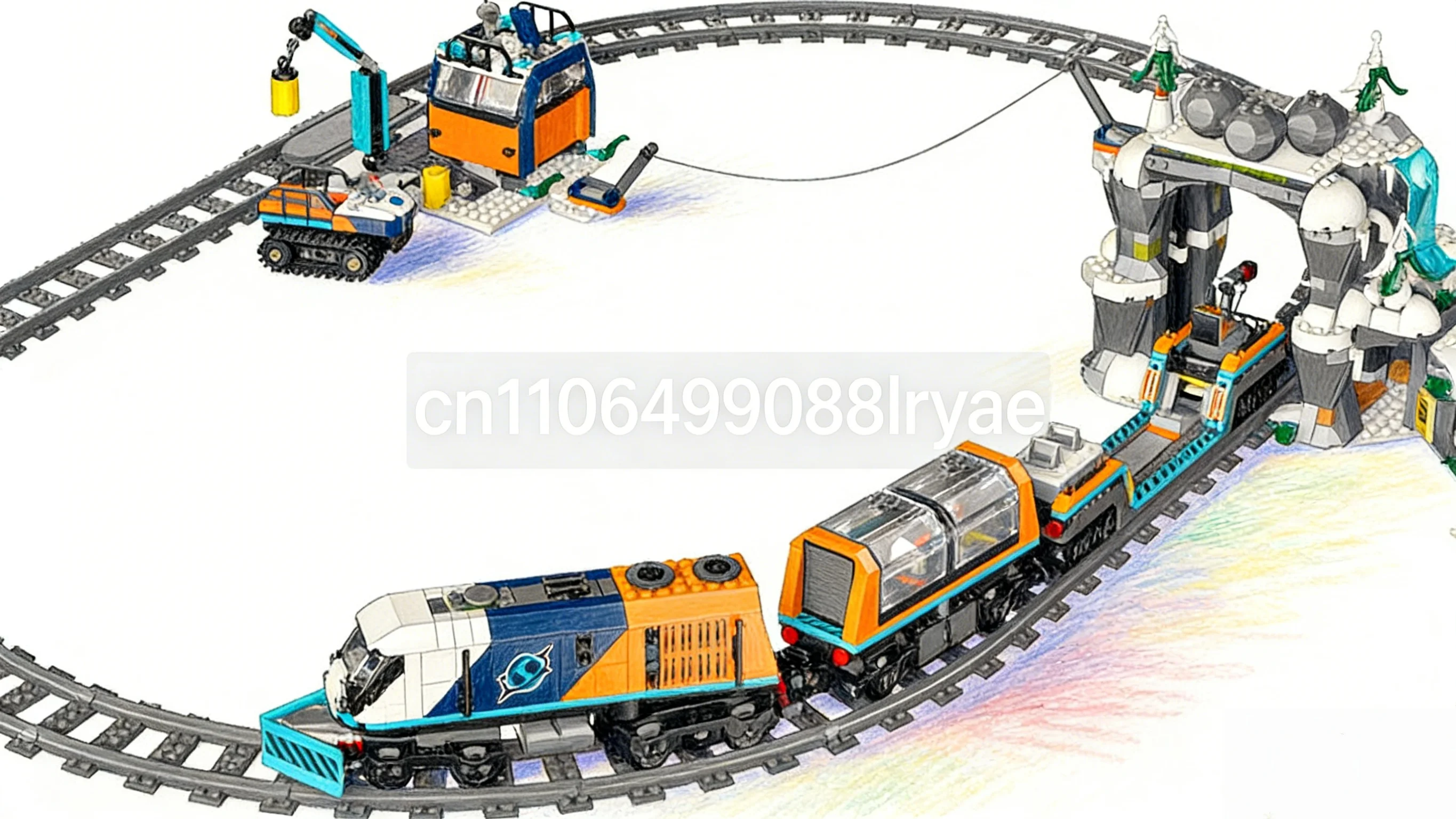 

Электрический поезд-экспресс «Полярное приключение»: набор игрушек с вагонами, рельсами и моторизованным локомотивом. Развивающая игрушка для детей.