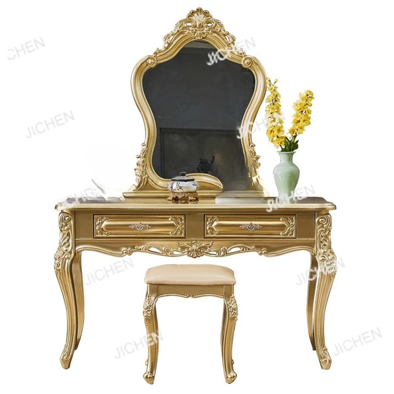 

European dresser champagne gold bedroom new makeup table household luxury makeup cabinet small apartment