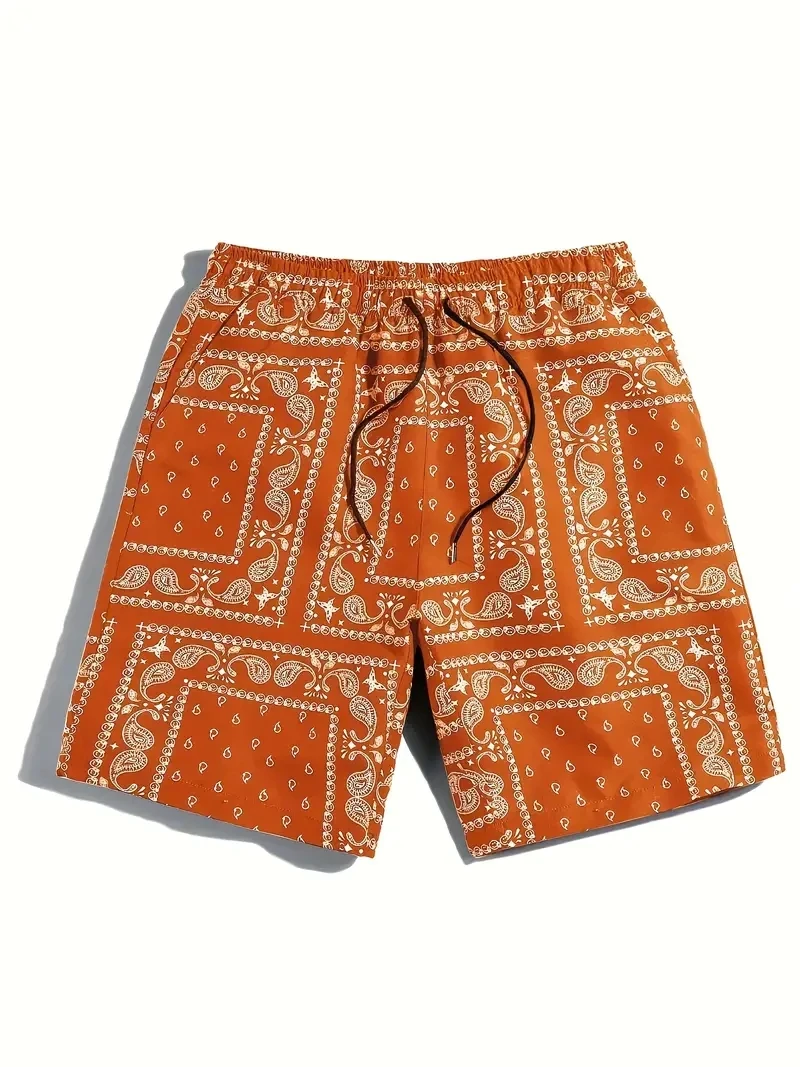 Men Retro Beach Pants Waist Fruit Flower 3D Printed Shorts Men's Summer Breathable Shorts Fitness Street Shorts Men Ropa Hombre