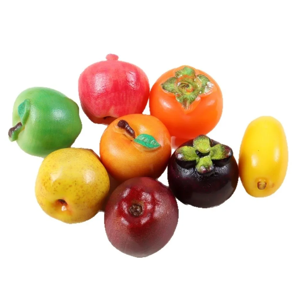 10pcs Miniature Resin 3D Fruit Model 3D Shape Green Red Fruit Miniature Food Mango Pear DIY Dollhouse Accessory Dollhouse Craft