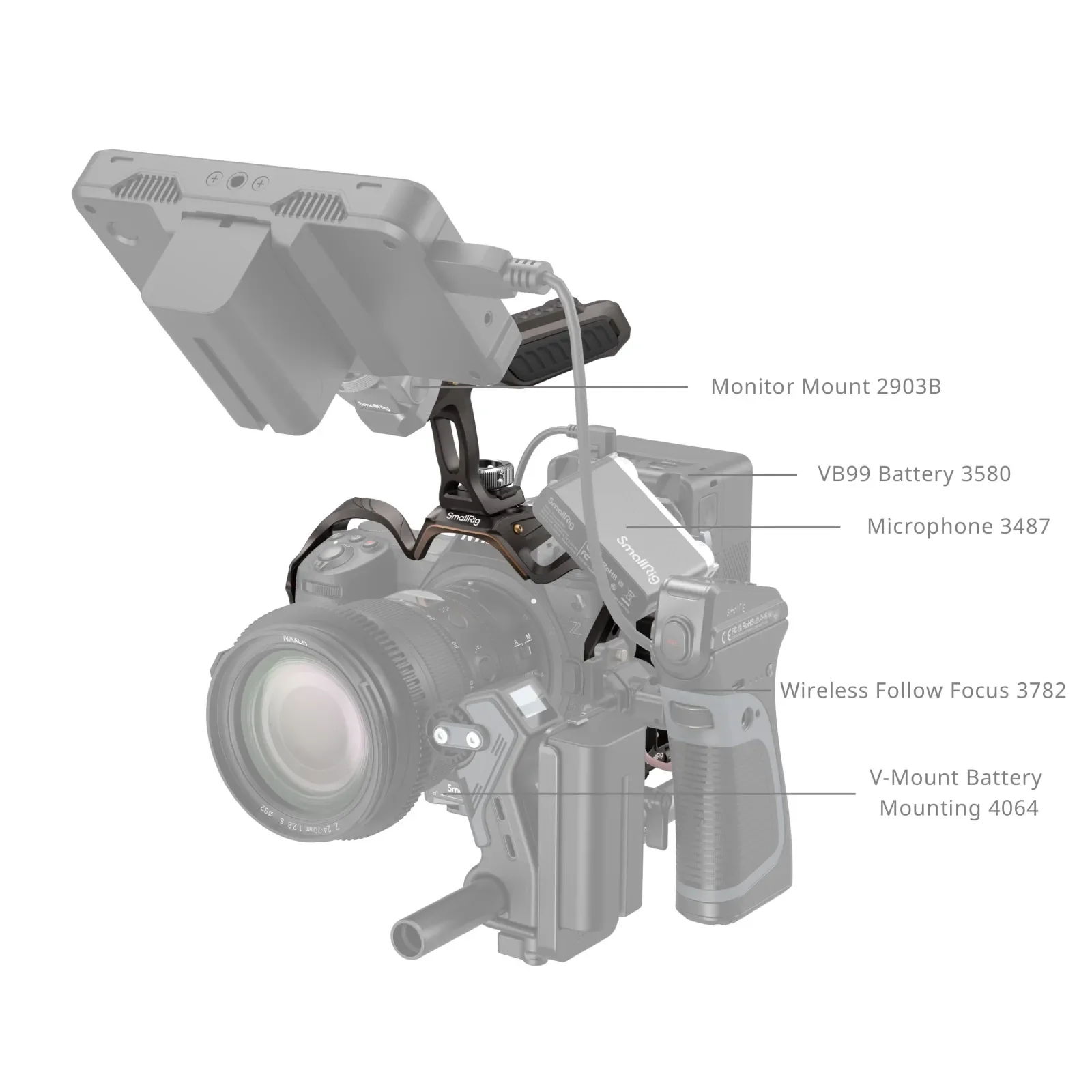 SmallRig 4519/4520 Cage Kit 4521/4522 Night Eagle Cage 4523 L-Bracket 4524 With MB-N14 Vertical Grip For Nikon Z6 III Camera kit