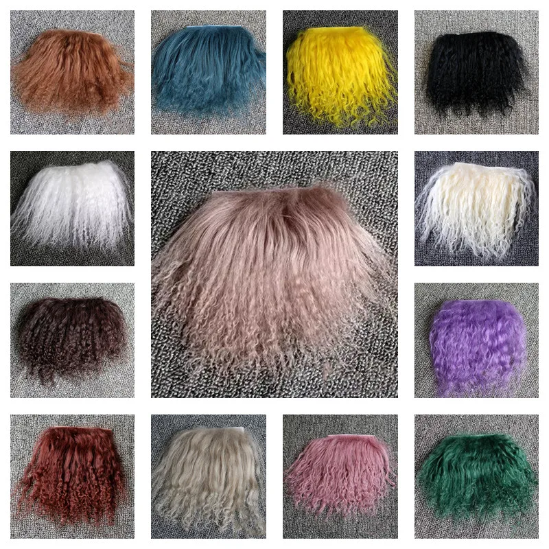 Good Quality Reborns Baby Dolls Mohair Accessories Brown Black White Colors BJD 1/8 Dolls Wigs Sheepskin Wool Lamb Hair