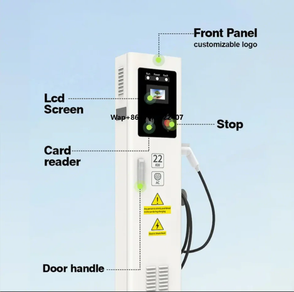 7kw 14kw 11kw Commercial Floor Mounted Gbt Electric Car Evse Charger Fast Ac 22kw Type 2 Piles 44 Kw Level 2 Ev Charging Station